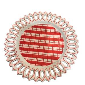 ALDIK Red & White Christmas Plate